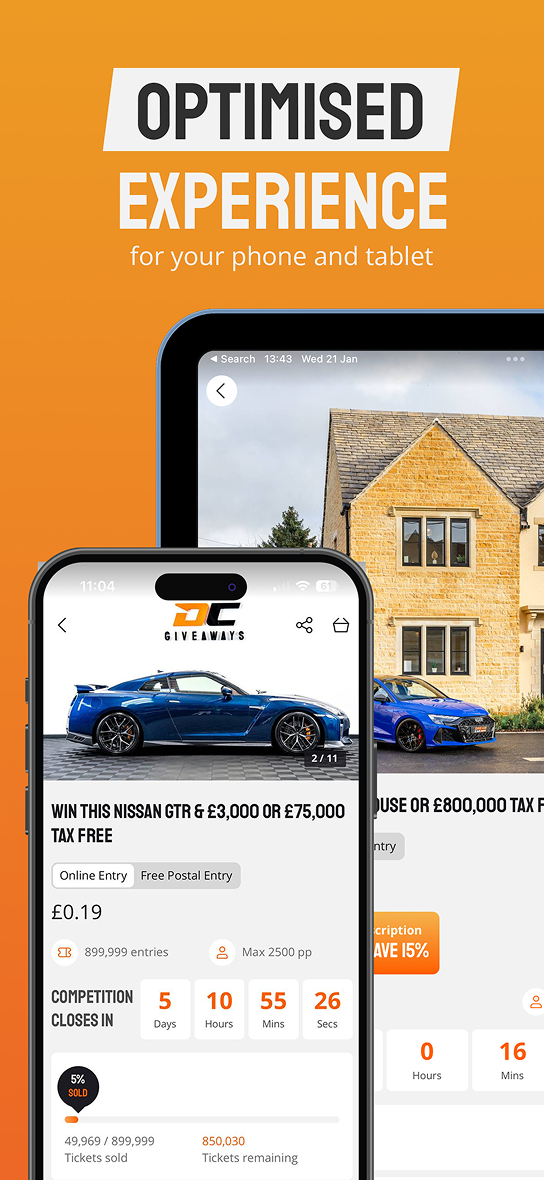 App optimised for mobile and tablets